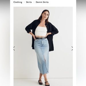 Madewell Denim Maxi Skirt in Merrimon Wash